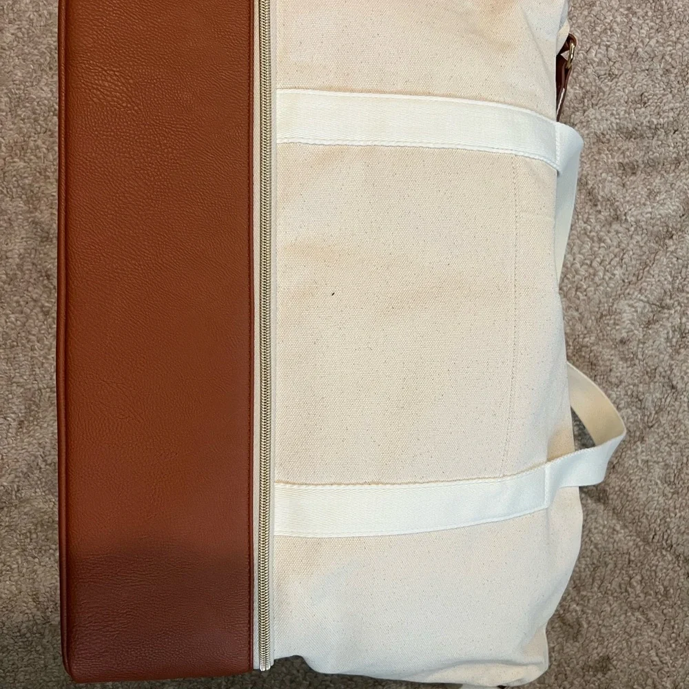 Cream Canvas Duffel Bag